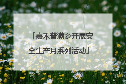 嘉禾普满乡开展安全生产月系列活动