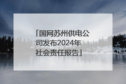 国网苏州供电公司发布2024年社会责任报告