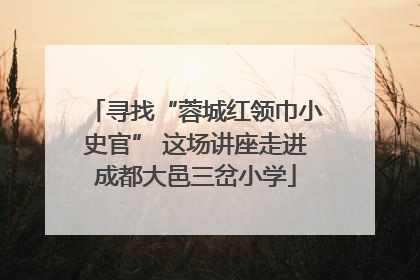 寻找“蓉城红领巾小史官” 这场讲座走进成都大邑三岔小学