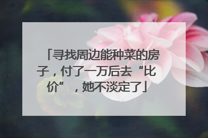 寻找周边能种菜的房子，付了一万后去“比价”，她不淡定了