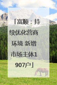 富顺：持续优化营商环境 新增市场主体1907户