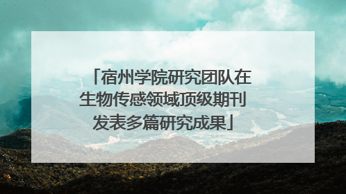 宿州学院研究团队在生物传感领域顶级期刊发表多篇研究成果
