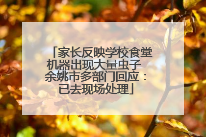 家长反映学校食堂机器出现大量虫子 余姚市多部门回应：已去现场处理