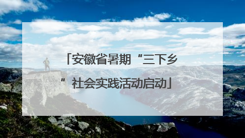 安徽省暑期“三下乡”社会实践活动启动