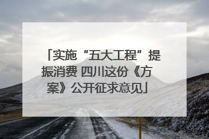 实施“五大工程”提振消费 四川这份《方案》公开征求意见
