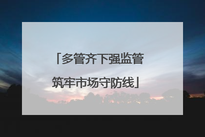 多管齐下强监管 筑牢市场守防线