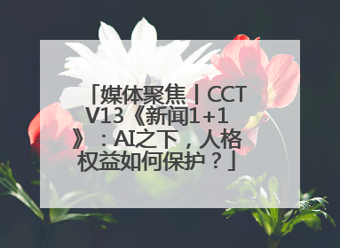 媒体聚焦丨CCTV13《新闻1+1》：AI之下，人格权益如何保护？