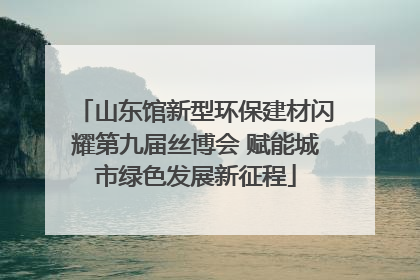 山东馆新型环保建材闪耀第九届丝博会 赋能城市绿色发展新征程