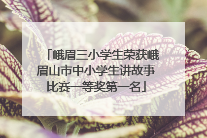 峨眉三小学生荣获峨眉山市中小学生讲故事比赛一等奖第一名