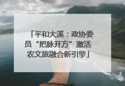 平和大溪：政协委员“把脉开方”激活农文旅融合新引擎