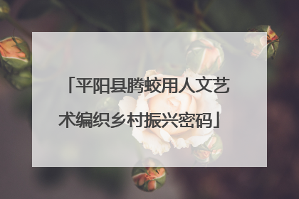 平阳县腾蛟用人文艺术编织乡村振兴密码