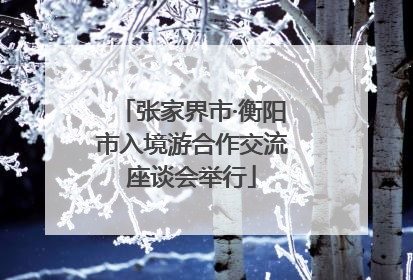 张家界市·衡阳市入境游合作交流座谈会举行