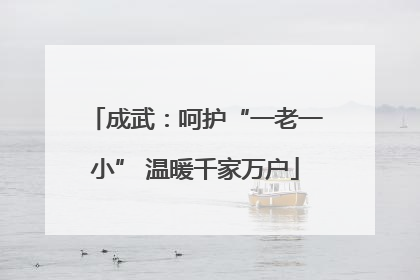 成武：呵护“一老一小” 温暖千家万户