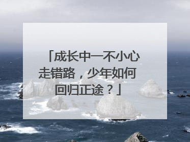 成长中一不小心走错路，少年如何回归正途？