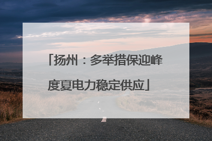 扬州：多举措保迎峰度夏电力稳定供应