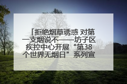 拒绝烟草诱惑 对第一支烟说不——坊子区疾控中心开展“第38个世界无烟日”系列宣传义诊活动