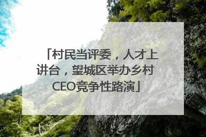 村民当评委，人才上讲台，望城区举办乡村CEO竞争性路演