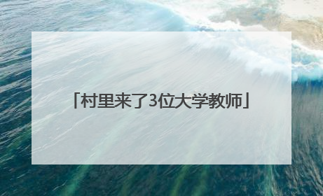 村里来了3位大学教师