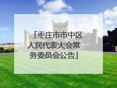 枣庄市市中区人民代表大会常务委员会公告