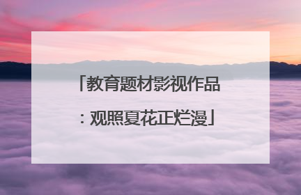 教育题材影视作品：观照夏花正烂漫