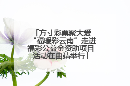方寸彩票聚大爱 “福暖彩云南”走进福彩公益金资助项目活动在曲靖举行
