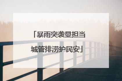 暴雨突袭显担当 城管排涝护民安