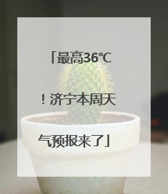 最高36℃！济宁本周天气预报来了