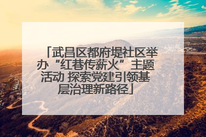武昌区都府堤社区举办“红巷传薪火”主题活动 探索党建引领基层治理新路径