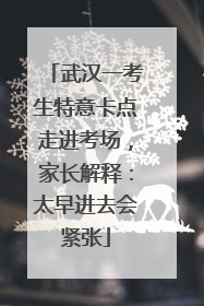 武汉一考生特意卡点走进考场，家长解释：太早进去会紧张