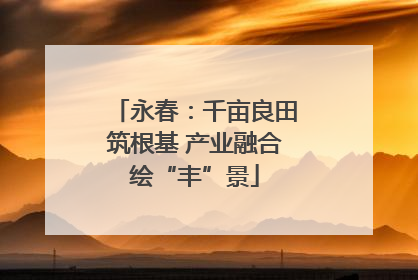 永春：千亩良田筑根基 产业融合绘“丰”景
