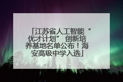 江苏省人工智能“优才计划” 创新培养基地名单公布！海安高级中学入选