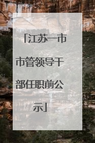 江苏一市市管领导干部任职前公示