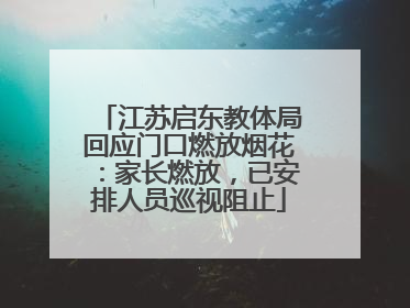江苏启东教体局回应门口燃放烟花：家长燃放，已安排人员巡视阻止