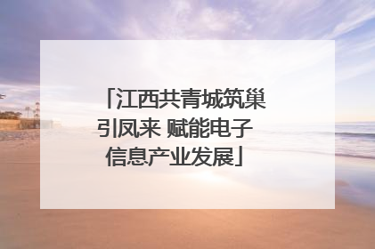江西共青城筑巢引凤来 赋能电子信息产业发展