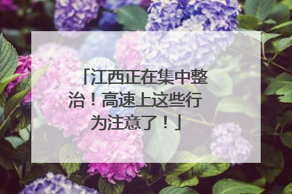 江西正在集中整治！高速上这些行为注意了！