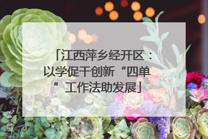 江西萍乡经开区：以学促干创新“四单”工作法助发展