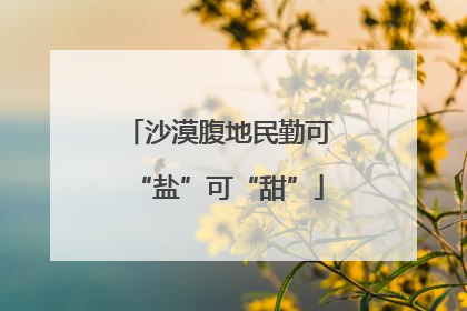 沙漠腹地民勤可“盐”可“甜”
