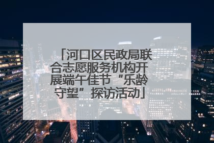 河口区民政局联合志愿服务机构开展端午佳节“乐龄守望”探访活动