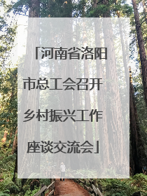河南省洛阳市总工会召开乡村振兴工作座谈交流会