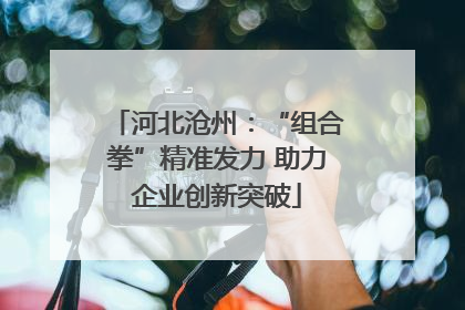 河北沧州：“组合拳”精准发力 助力企业创新突破