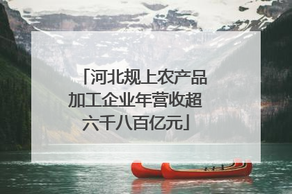河北规上农产品加工企业年营收超六千八百亿元