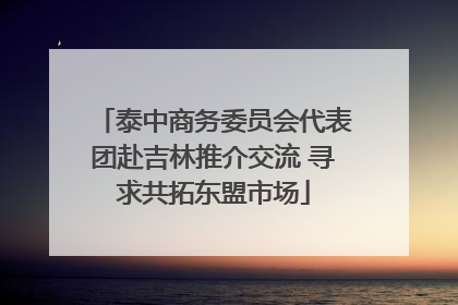 泰中商务委员会代表团赴吉林推介交流 寻求共拓东盟市场