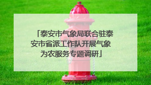 泰安市气象局联合驻泰安市省派工作队开展气象为农服务专题调研