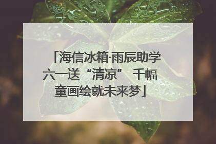 海信冰箱·雨辰助学六一送“清凉” 千幅童画绘就未来梦