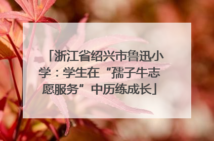 浙江省绍兴市鲁迅小学：学生在“孺子牛志愿服务”中历练成长