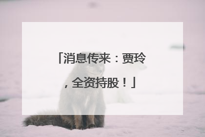 消息传来：贾玲，全资持股！