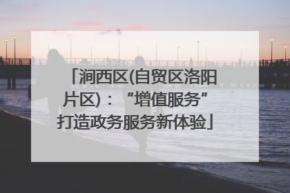 涧西区(自贸区洛阳片区)：“增值服务”打造政务服务新体验