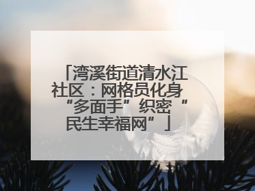 湾溪街道清水江社区：网格员化身“多面手”织密“民生幸福网”