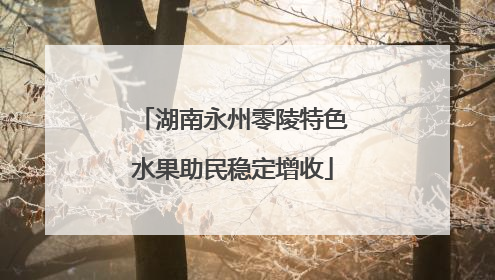 湖南永州零陵特色水果助民稳定增收