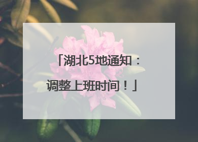 湖北5地通知：调整上班时间！
